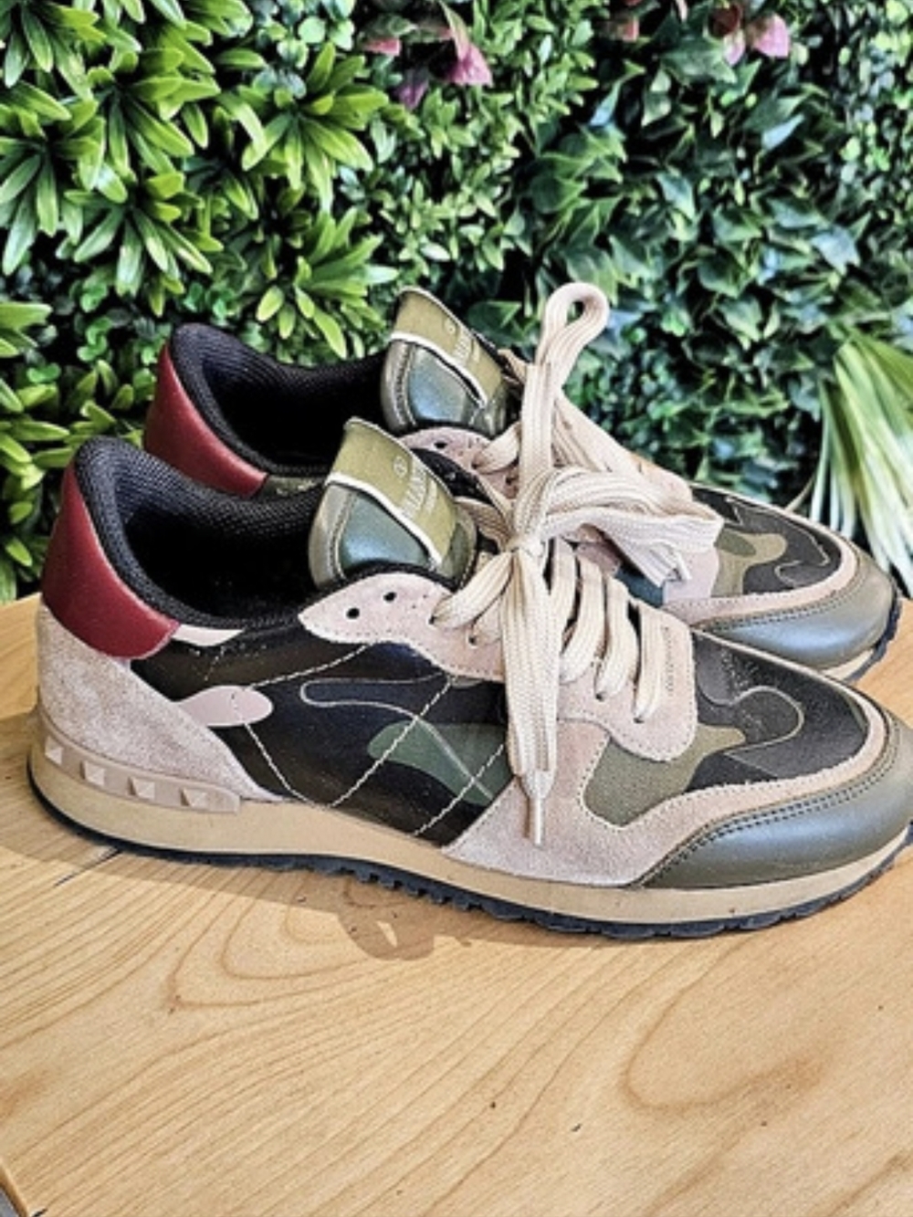 Valentino Camo Sneakers in Green & Black - Picture 3 of 8
